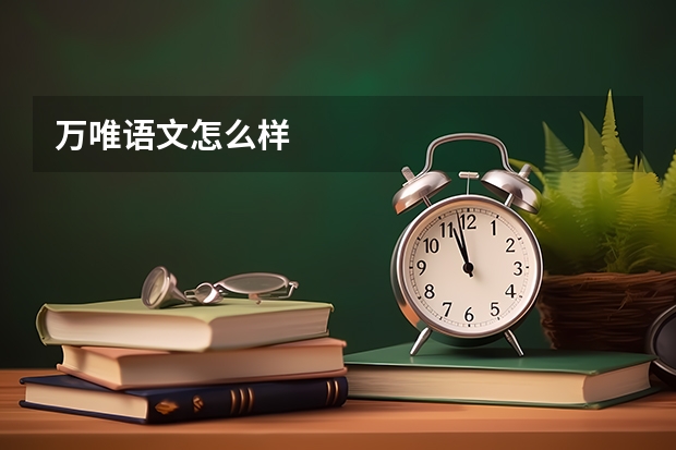 万唯语文怎么样