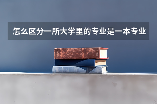 怎么区分一所大学里的专业是一本专业还是二本专业？